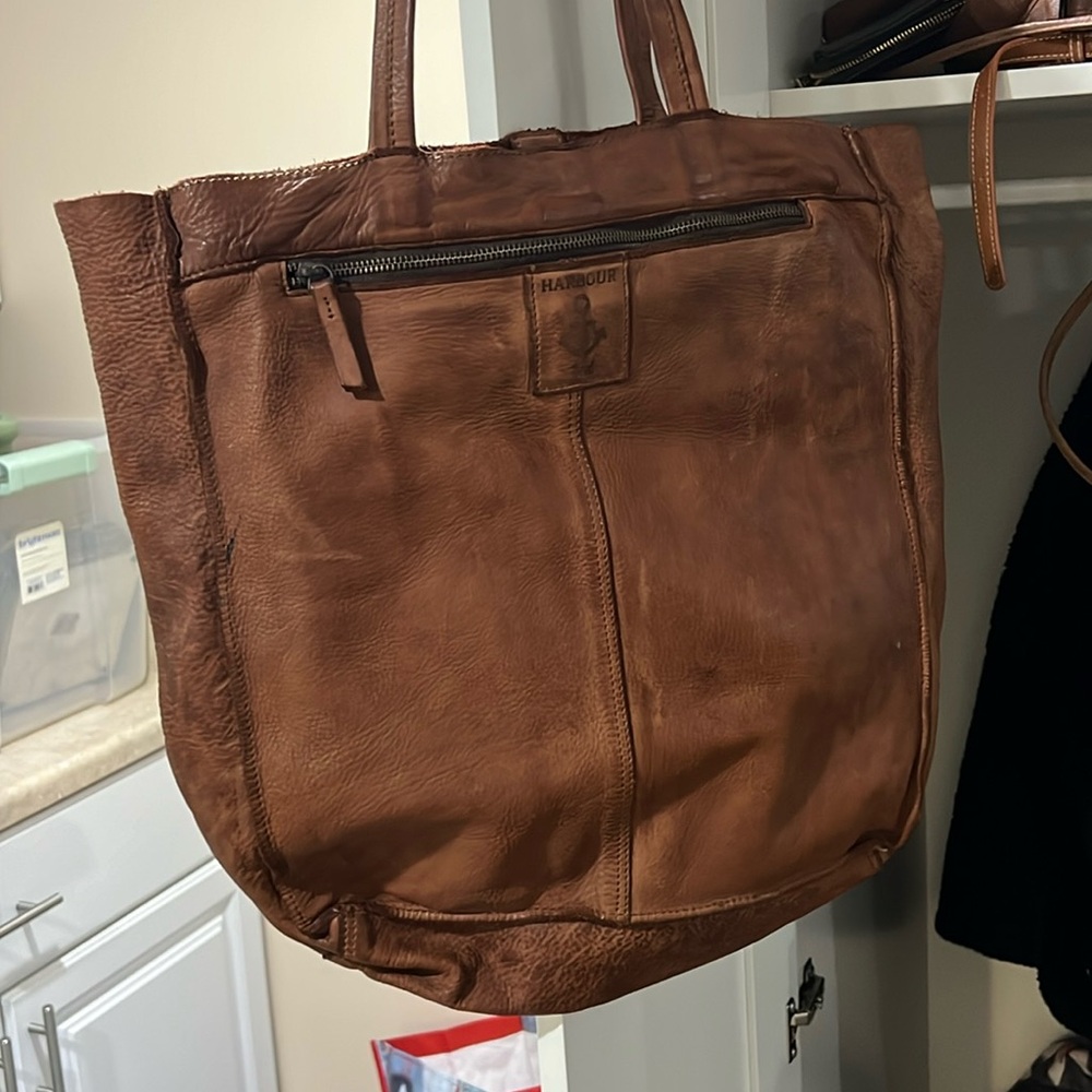 Harbour 2nd Second Elbe Leather Suede Tote Bag Large Purse